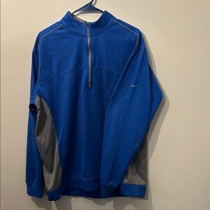 Nike Blue and Gray Quarter-Zip Top